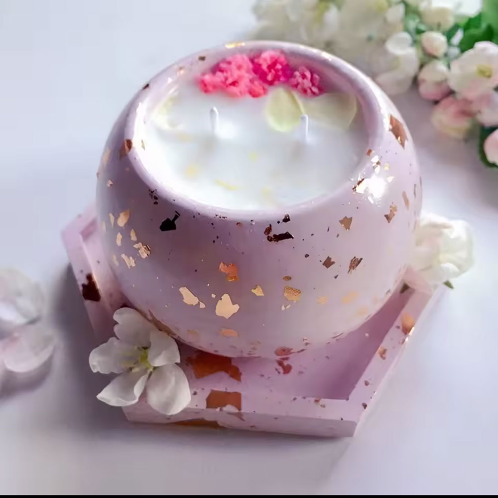 Silicone Mold Round Candle Hol - Echeveria Succulent recension och pris