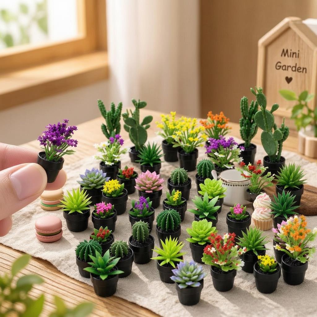 8Pcs Miniature Plastic Potted  - Echeveria Succulent recension och pris